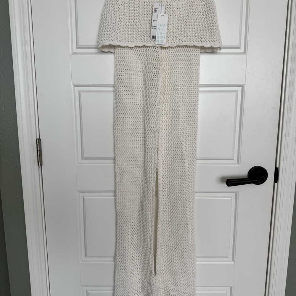 Frankie’s Bikinis Cream Knit Wide-Leg Pants